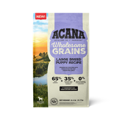 ACANA Wholesome Grains Large Breed Puppy Recipe Front 22.5lb USA Wholesome Grains, Large Breed Puppy Recipe
